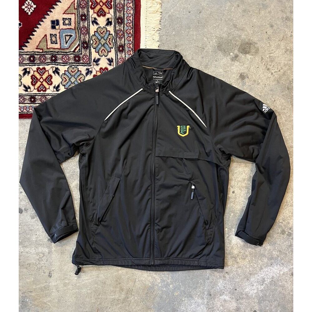 USF San Francisco Adidas Jacket Men's L Black Windbreaker Climaproof 2014